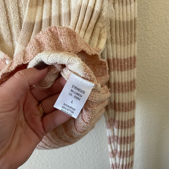 NEW SADIE & SAGE sunny afternoon striped sweater in coral pink - Picture 6 of 8